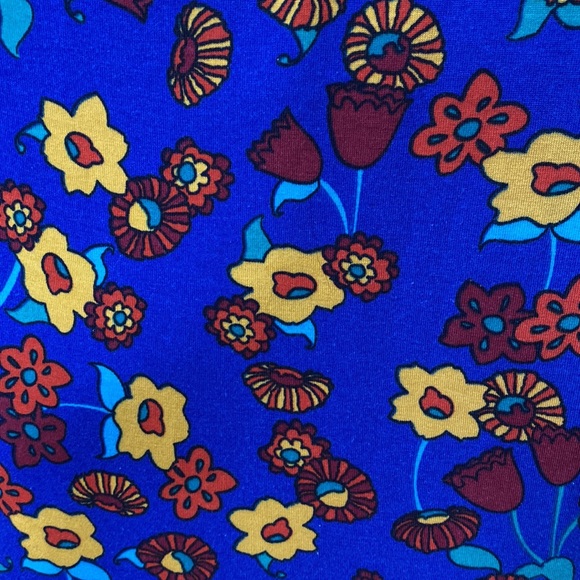 Lularoe Nicole Dress Blue Yellow & Red Floral Pattern Teacher Dress Size: Medium - Picture 3 of 4